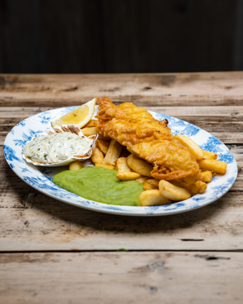 traditional fish and chips pub menu item
